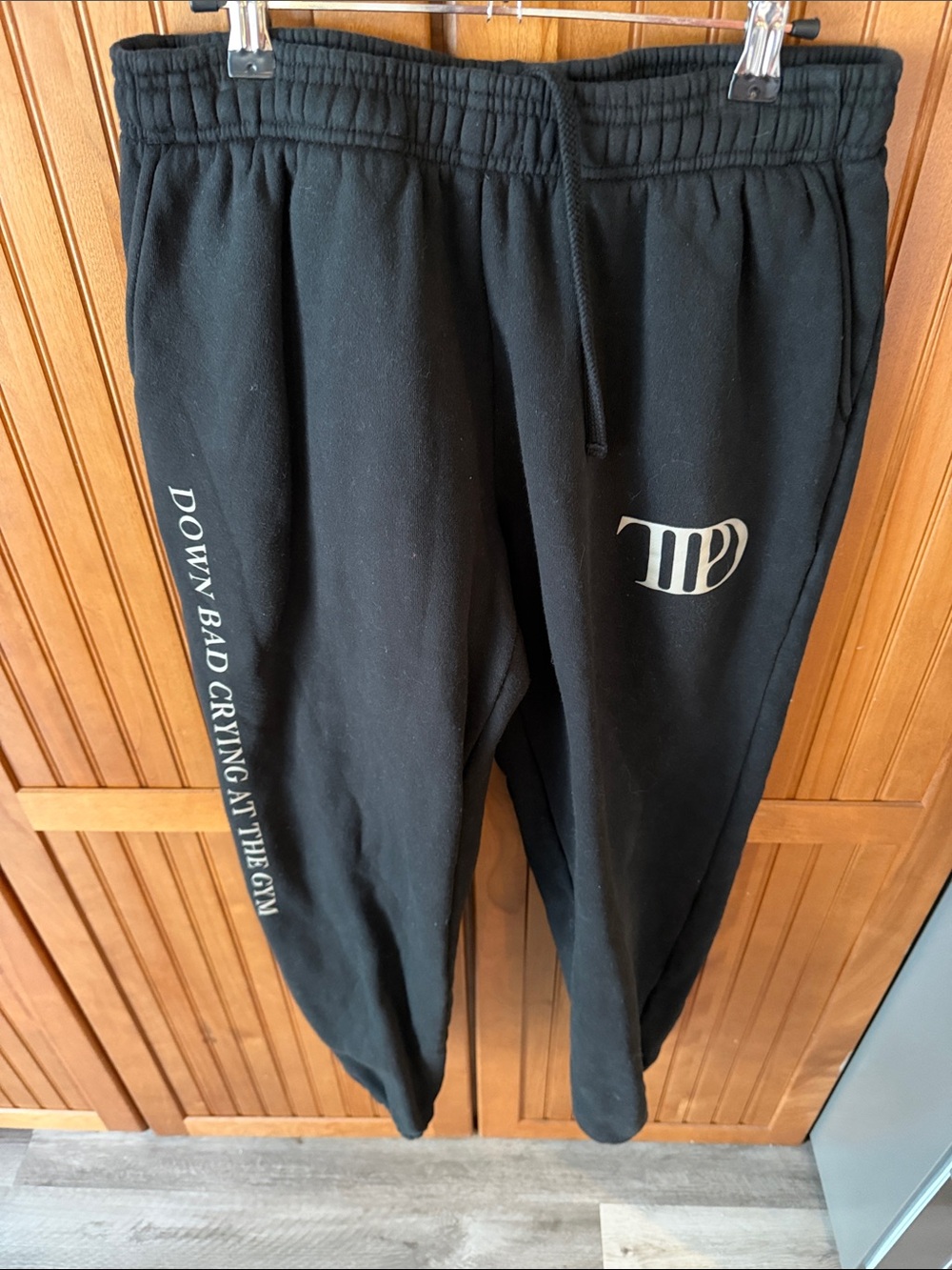 Taylor Swift Black Joggers with White Printed Logos
